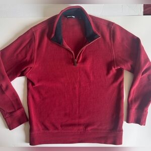 Lands' End Men's Burgundy Zip-Up Sweater